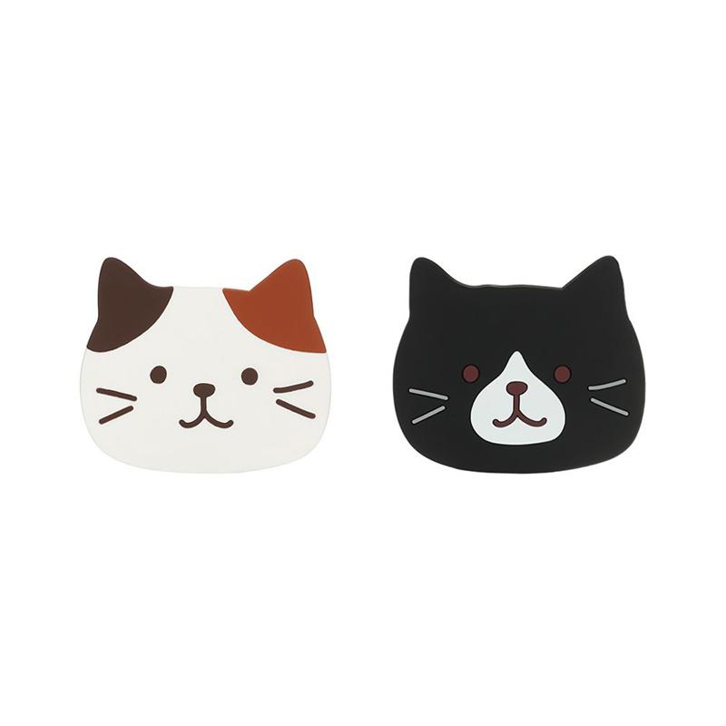 2Pcs Cute Cat Coaster Coffee Glasses Cup Mat Pad Kawaii Drink Coaster Set Heat Insulation Mug Coaster Kitchen Placemat for Table