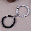 Heart Magnetic Couple Bracelet: Natural Stone, White Pine, and Tiger Eye Beaded Jewelry for Women