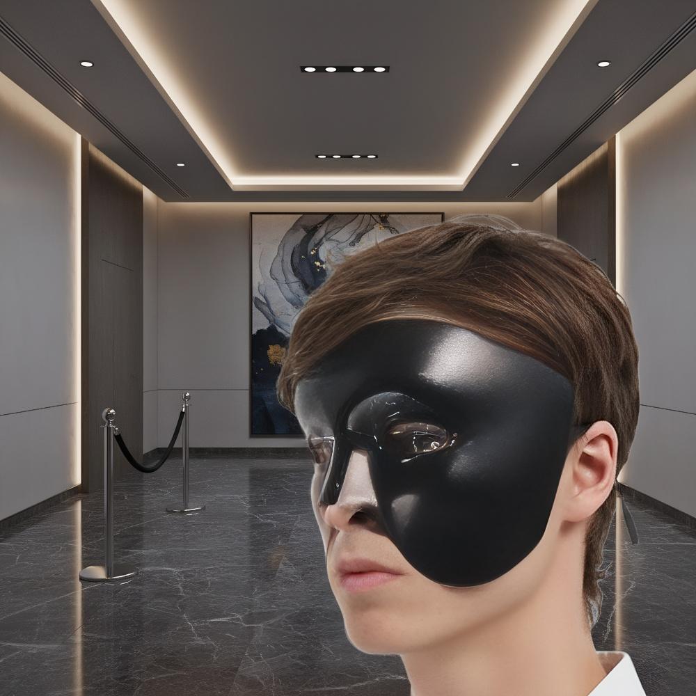 Plastic Masquerade Cosplay Masks Thickened Lightweight Phantom Half Face Mask Durable Halloween Party Anonymous Face