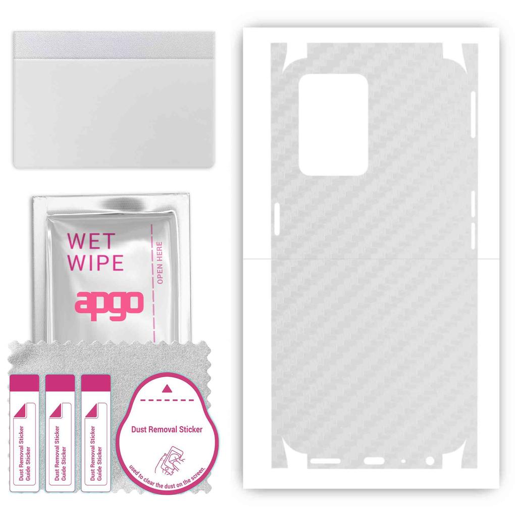 apgo Protective Skin Sticker for the back+sides compatible with OnePlus Nord CE 2 Lite, Full Wrap Film, Foil, Vinyl - Pattern Transparent Carbon