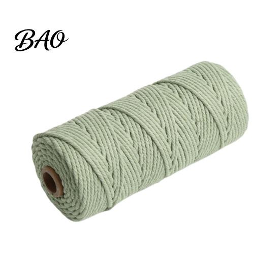 Corda Morbida in Cotone per Arte dell'Intreccio Corda da 3 mm, 100 Metri Corda Colorata Resistente Intrecciata per Artigianato Crochet Lavorazione Arazzi, Intreccio a Mano, Artigianato Fai da Te Gioielli