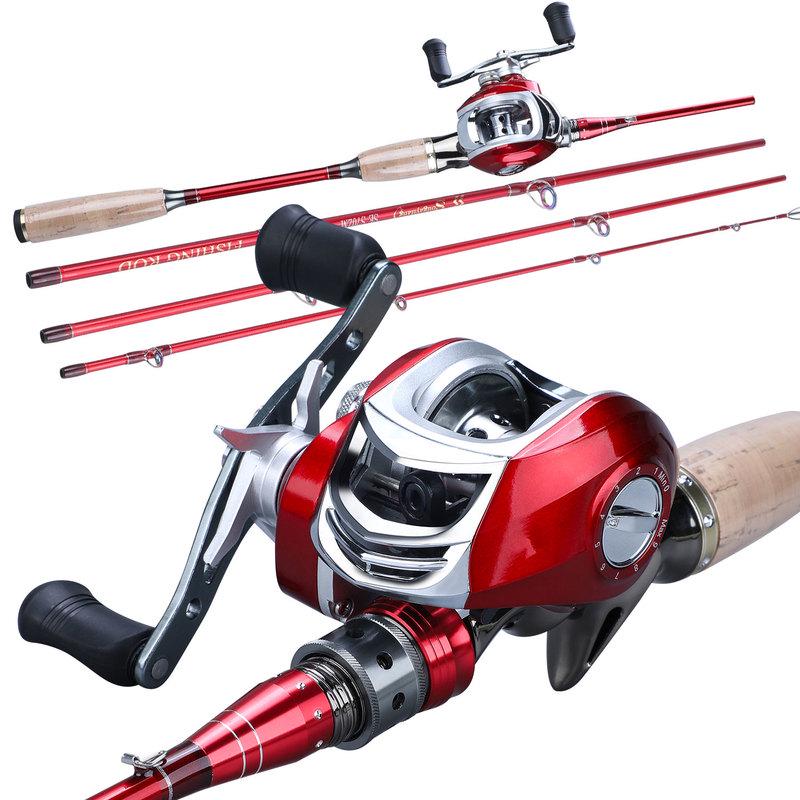 Baitcating Fishing Rod Reel Combos2.1m / 2.4m Rod z kołowrotkiem 18BB Outdoor Sports Fishing Set