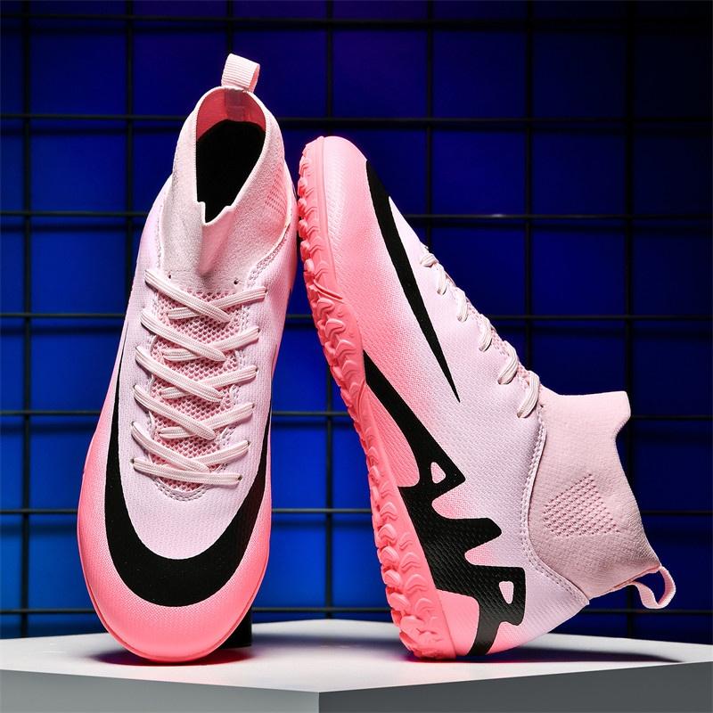 New Men Cleats Grass Soccer Shoes TF/FG Futsal Indoor Sport Training Football Boots Ankle Kids Match Hot-selling High-quality