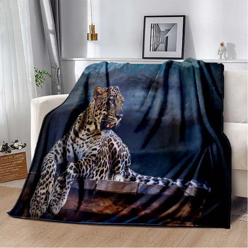 3d Tier Gepard Leopard Cartoon Blanket for Bed Picnic Blanket Sofa Thin Blanket Air Conditioning Blanket Customized Blankets