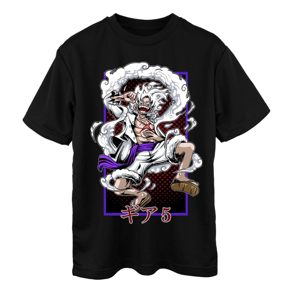 ONE PIECE Nika Luffy Gear 5 Anime Men Women Summer T-shirt Harajuku Oversized Retro Short-sleeved Loose Casual Comfort Y2k Top