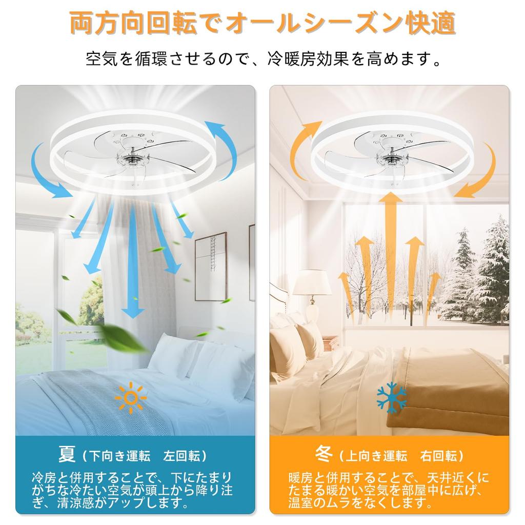 APPOLYN Ceiling Fan Light, LED Ceiling Light, Air Circulation Fan with Dimmable Light, Color Change, and Rotating Blades, Timer Included, Suitable