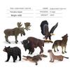 7-Piece Jungle Animal Set: Moose, Bison, Black Bear, Yangtze Alligator – Handcrafted Solid Figurines