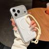 Transparent Acrylic for Magsafe Wrist Strap Case for iPhone 18 17 16 15 14 Pro Max Magnetic Lanyard Hard PC Shockproof Cover
