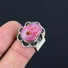 Natural Pink Solar Quartz 925 Sterling Silver Multi Stone Ring Jewelry Size 8.5