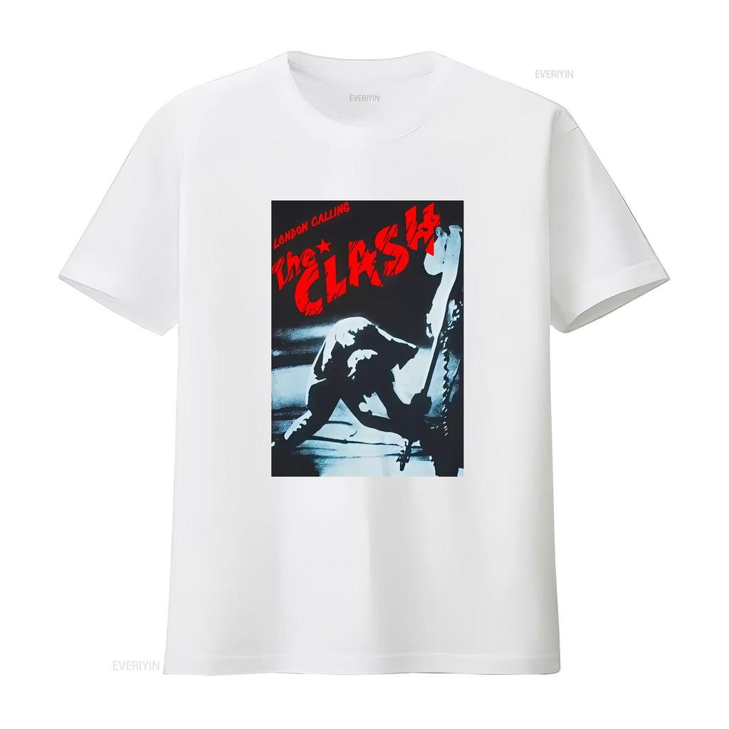 The Clash London Calling Heavy Metal Hudební Kapela Rock Punk XL Tričko vintage Vypraný grafický Potisk Měkký Všestranný Mírně pánský