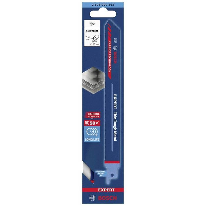 Bosch Accessories 2608900363 EXPERT « Thin Tough Metal » S 1022 EHM Lame De Scie Sabre, 1 Pièce Longueur Lame De Scie 2