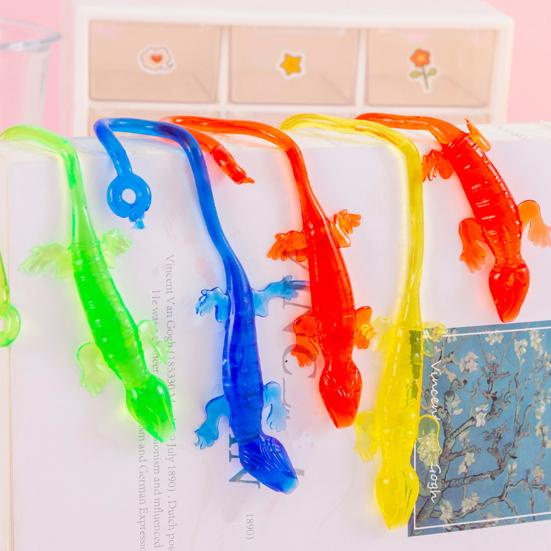 10Pcs Sticky Gecko Toy Anxiety Stress Relief Mini Gecko Stretch Kids Adults Soft Colorful Gecko Toy Party Favors Goodie Bag Stuffer Fillers