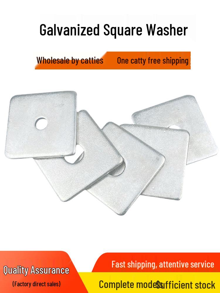 Thick Galvanized Square Iron Washer with Hole – Available In M6 To M16