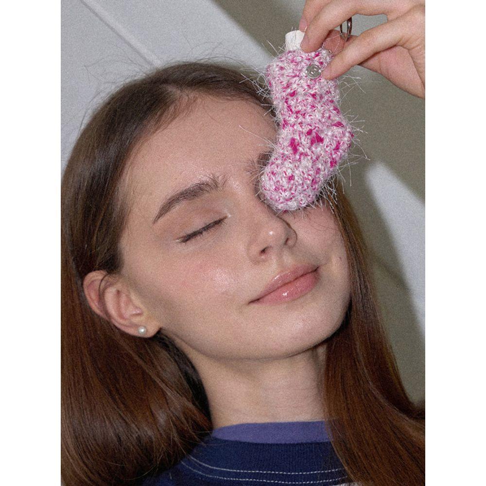 Slowslowly Socks Combination Fur Lip Keyring _ 3Colors