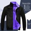 Men's Reversible Windproof Jacket: Double-Sided Wear, Casual, Loose Fit, Plus Size, Single-Layer for Spring & Autumn.