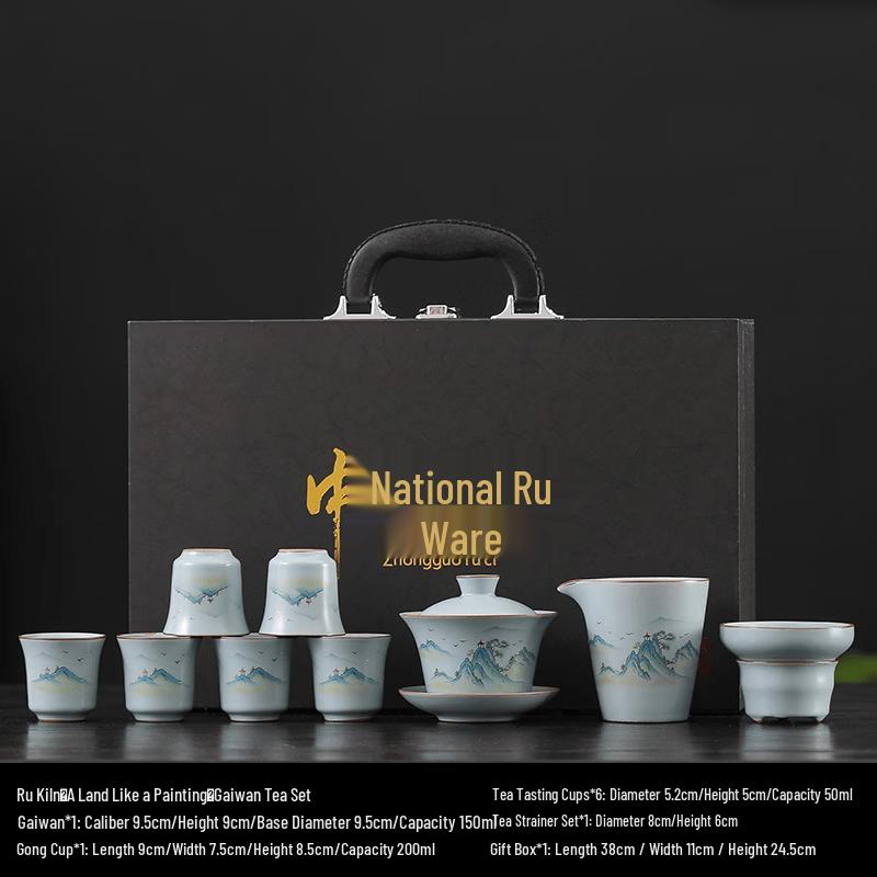 Ru Kiln Ceramic Gaiwan Tea Set 1