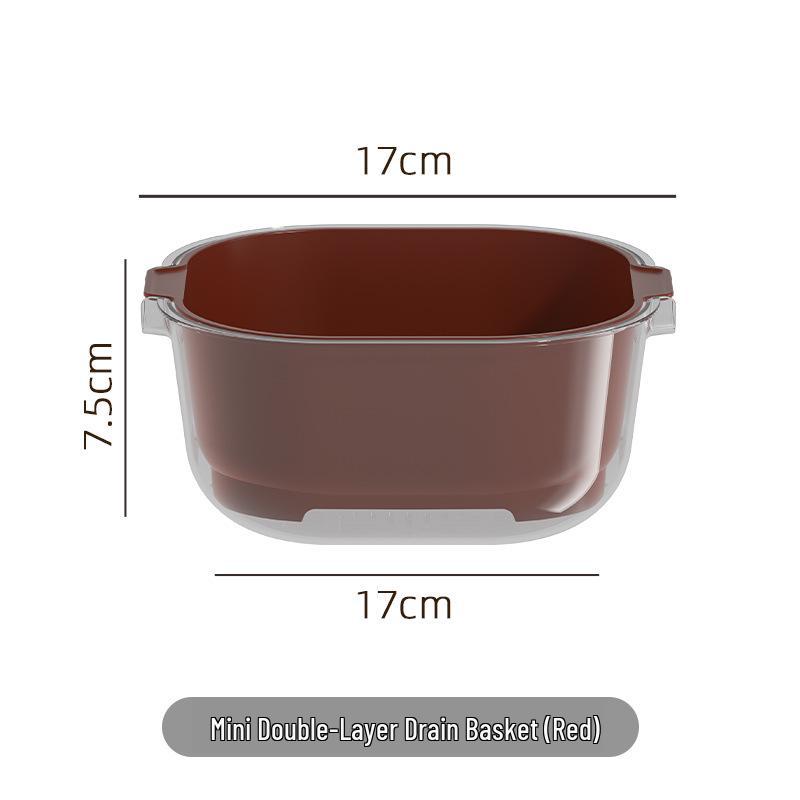 

Double-Layer Kitchen Drain Basket: Multifunctional Basin for Washing and Draining Vegetables and Fruits