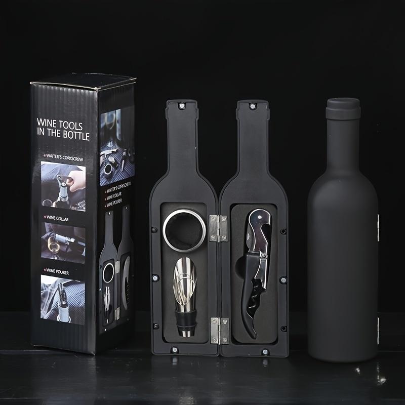 3/5 Pcs Deluxe Wine Accessories Gift Set Stainless Steel Wine Opener with Corkscrew Stopper Pourer Foil Cutter for Home Bar Use