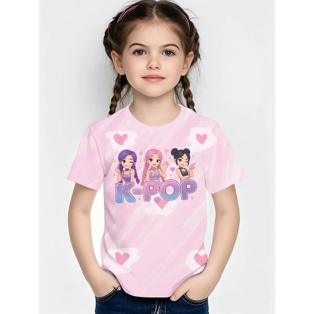 Cartoon Peripheral Children Funny T-Shirt Girls Summer Cute 3D Print Casual Comfortable Breathable Soft T-Shirt
