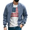 Foreign trade spring and autumn suede solid color men's zipper jacket casual retro long-sleeved cardigan jacket men