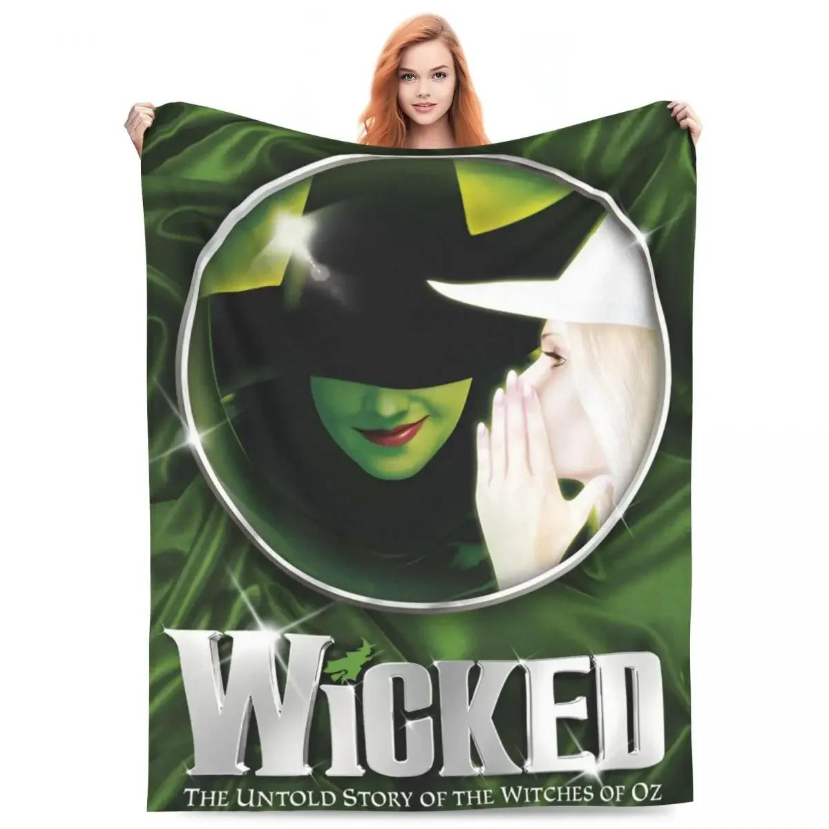 

Wicked Elphaba Glinda Tonal Super Soft Plush Throw Blanket for Couch Bed Travel Movie Magic Flannel Bedspread Cover 40x50in