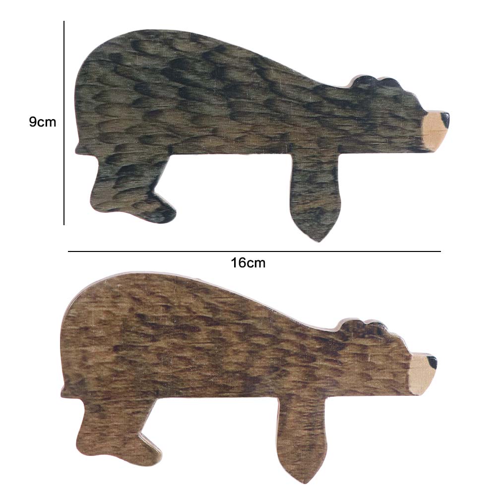 2pcs Craft Wooden Bear Door Frame Funny Cartoon Door Corner Pendant Handmade Cute Animal Door Sign Props