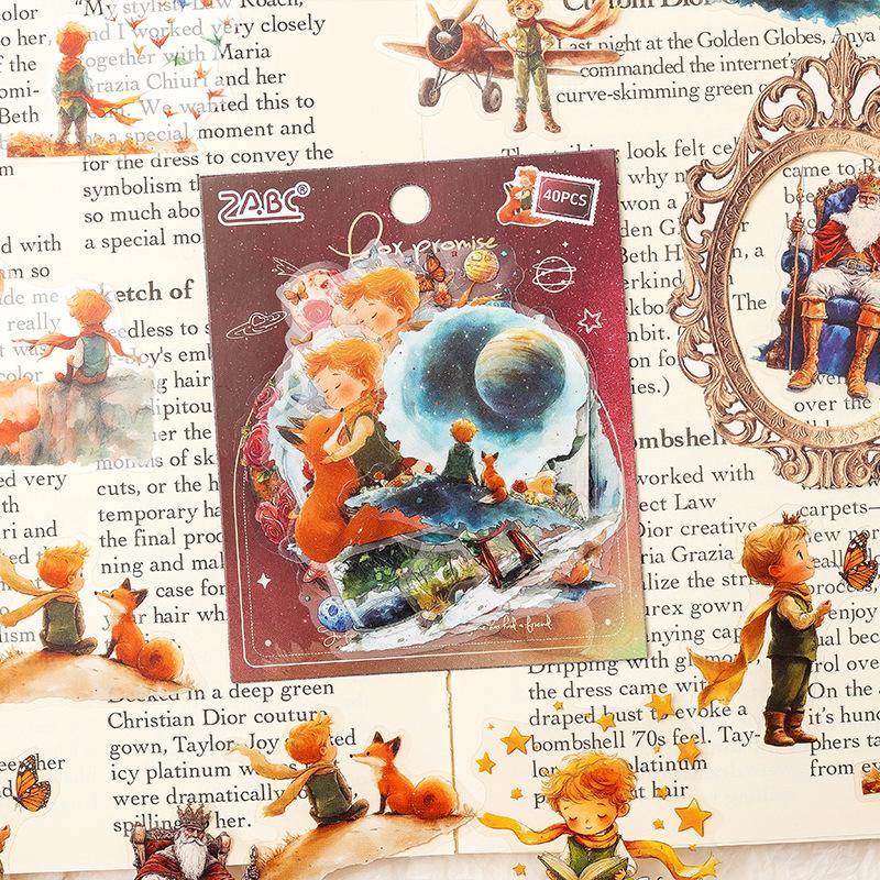 40 pcs/pack Vintage PET Stickers, Creative Journal Decorations, Scrapbooking Collage Supplies