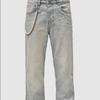 DRIPX Vaqueros Americanos Retro Nuevos Perlas Apiladas Hombre Pierna Recta Denim Elástico Pantalones Ropa de Moda Nueva para Hombre