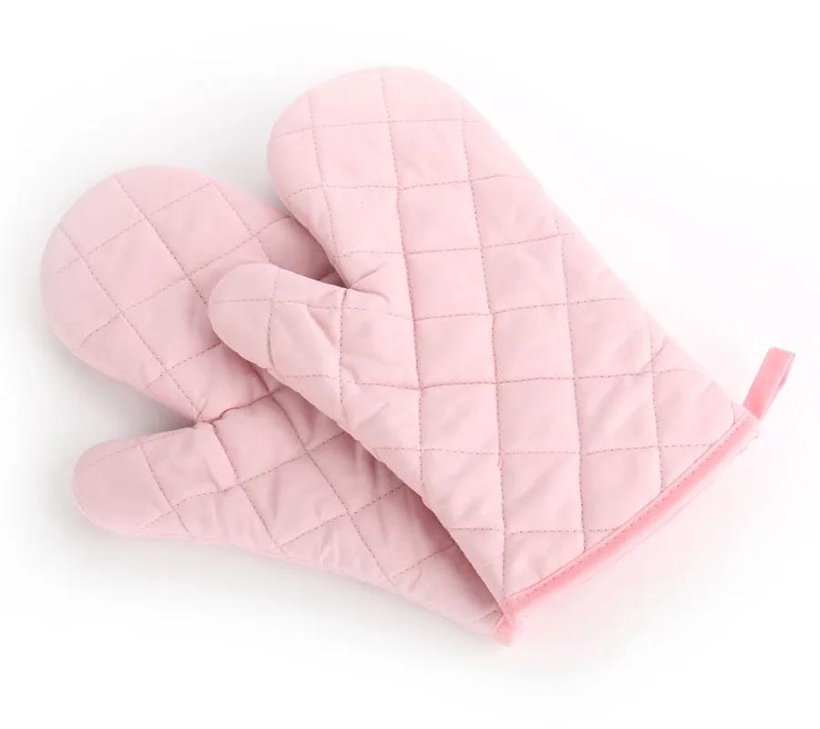 Solid Color Quilted Microwave Oven Ironing Heat Insulation Heat Resistant Non-slip Gloves Kitchen Oven Baking