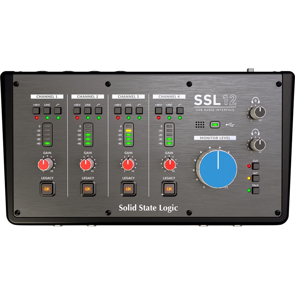 Solid State Logic SSL 12 USB Audio Interface with Audio for Professional Recording and Mixing 12-input, 8-output Studio-Quality