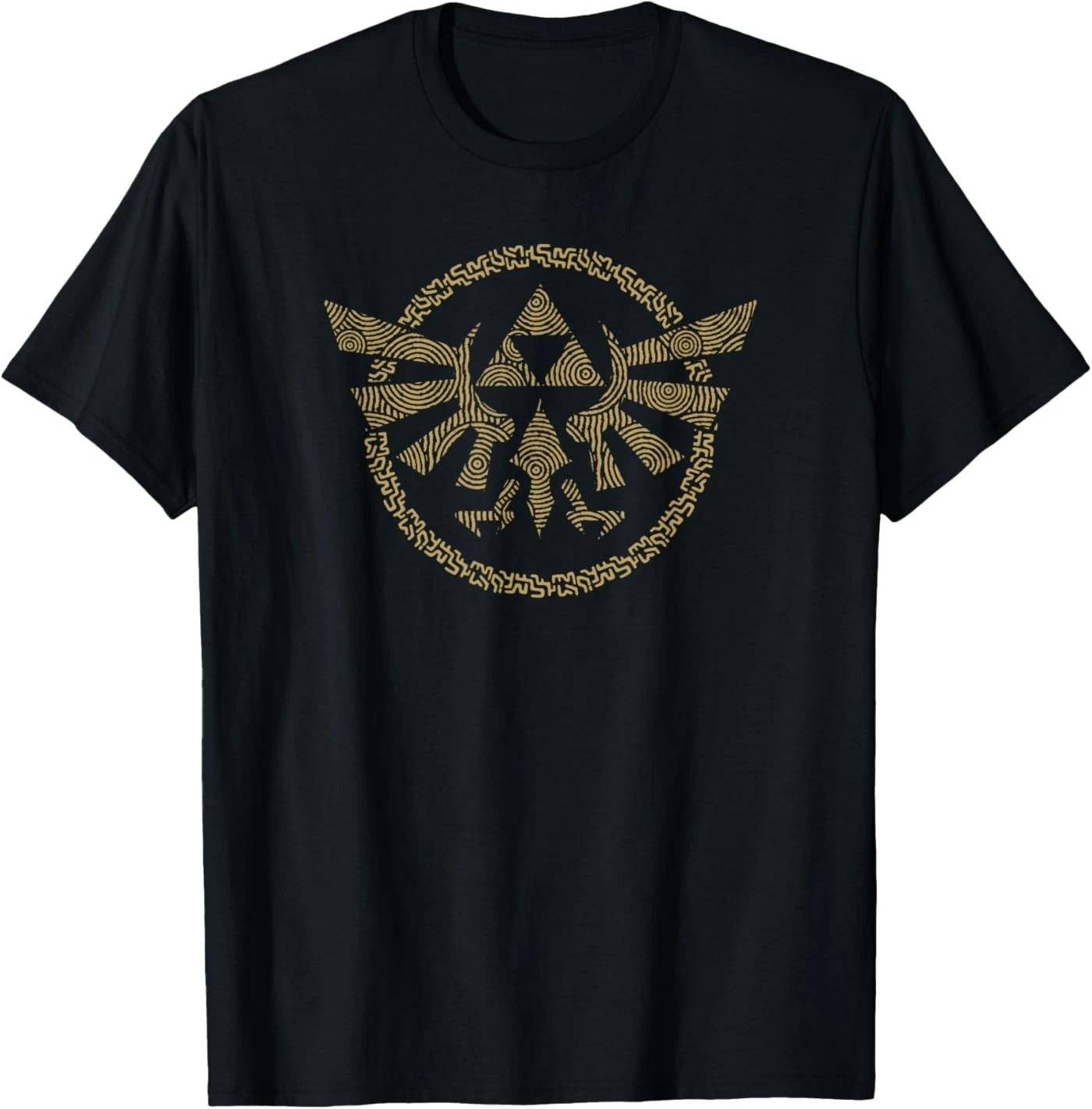 

The Legend of Zelda Tears of The Kingdom Hyrule Badge 100% Cotton T-shirt Mens Tees Top XL