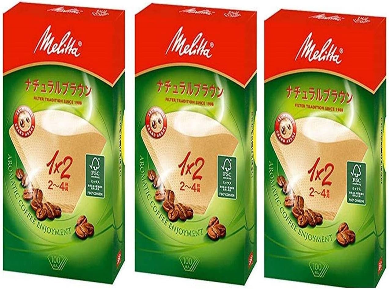 

of 3 Melitta Coffee 100 Natural Unbleached [Set boxes] Filters, Brown, pieces, Aromagic, Brown, 2-4 cups,