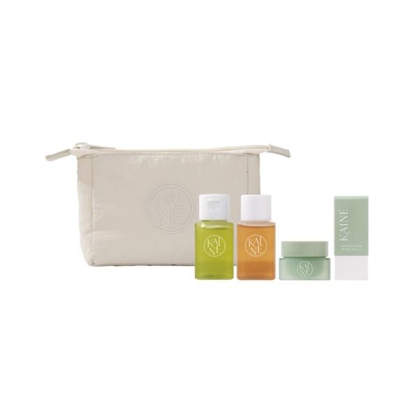 Kaine 4pcs Travel Kit (Toner 30ml + Gel Cleanser 30ml + Aqua Cream 10ml + Sunscreen 10ml + Pouch 1)