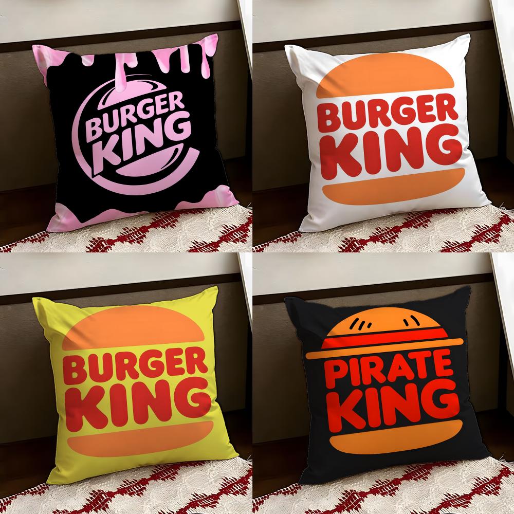 BBurger KKing Logo Cushion Cover Reversible Soft Durable Pillow Cover Home Car MultiScene Use for Daily Comfort