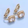 Earrings With Diamonds, Square Gold-Plated Earrings, Women'S Simple Temperament, No Ear Piercings, Earrings.