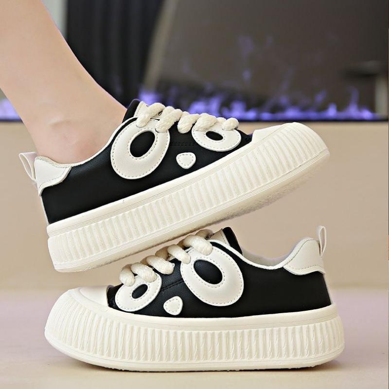 

New biscuit shoes high value women s casual shoes thick-soled versatile panda shoes women s autumn and winter thick-soled heightening shoes big head 40 чёрный