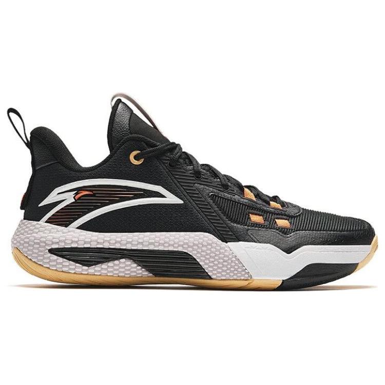 Anta Speed Battle 5 Round Tip Mesh Cushioning, Wear Resistant Mid top Basketball Shoes Men's Black 112341113-4