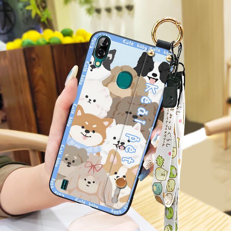 Kickstand Fashion Design Phone Case For Blackview A60 Pro Dirt-resistant Wrist Strap Anti-dust Shockproof Silicone Ring