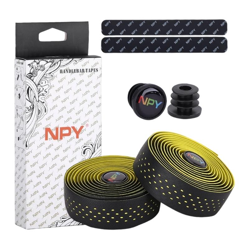 2Pcs Comfortable Bikes Handlebars Tape Bicycles Handlebar Tape Shock Absorption Cycling Handle Wrap Bikes Accessory жёлтый/чёрный