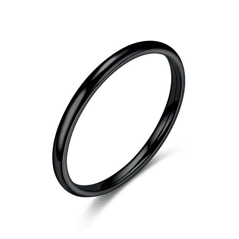 Men's 468mm Polished Titanium Steel Ring - Simple, Sweet Couple Style