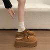 Baotou Half Slippers Women's Autumn Outside Wear All-match Inside Heightening Trifle Platform Heel-free Loafers