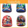 Chapéu de Sol Infantil com Padrão Super Mario Bros e Aba de Algodão Respirável para Brincadeiras ao Ar Livre no Verão