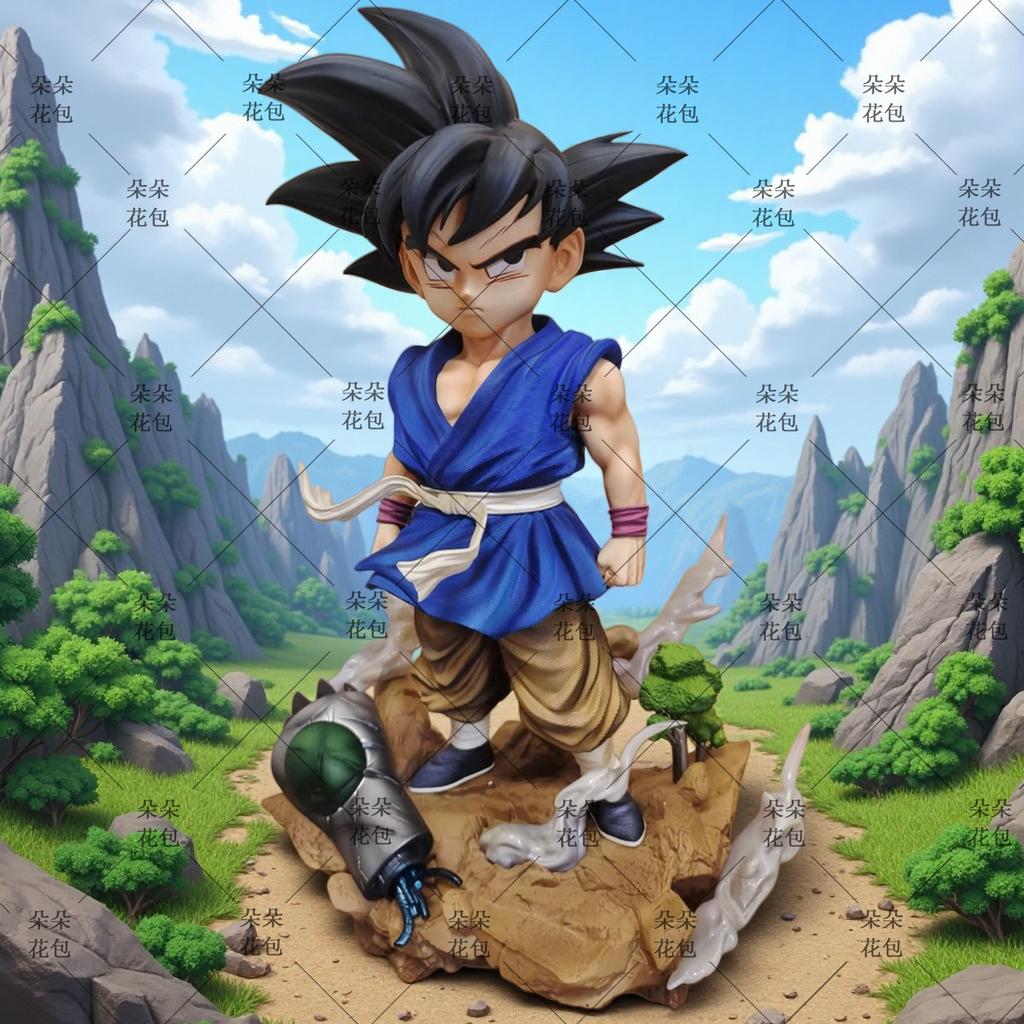 New 25Cm Dragon Ball Z Son Goku Figure Super Saiyan Pvc Action Figure Replaceable Heads Collectible Model Toy Gift