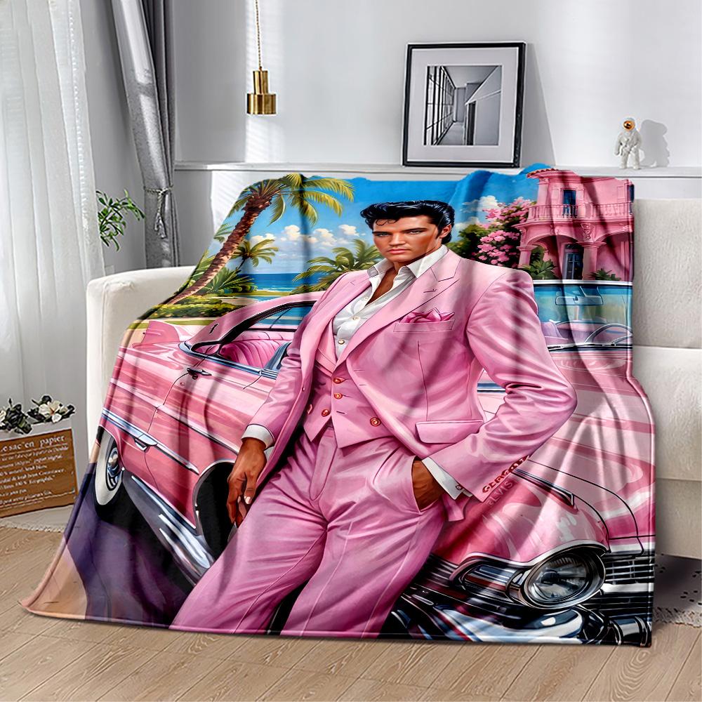 Elvis Presley Performance Blanket Comfortable Suitable for Livingroom Chair Couch for All Occasions Playful Design Birthday Christmas Gift Blanket