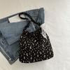 Creative Floral Printing Canvas Bag Large Capacity Simple Underarm Handbag Reusable Tote Bag