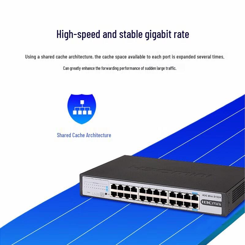H3C Mini S1224 24-Port Gigabit Unmanaged Desktop Network Switch