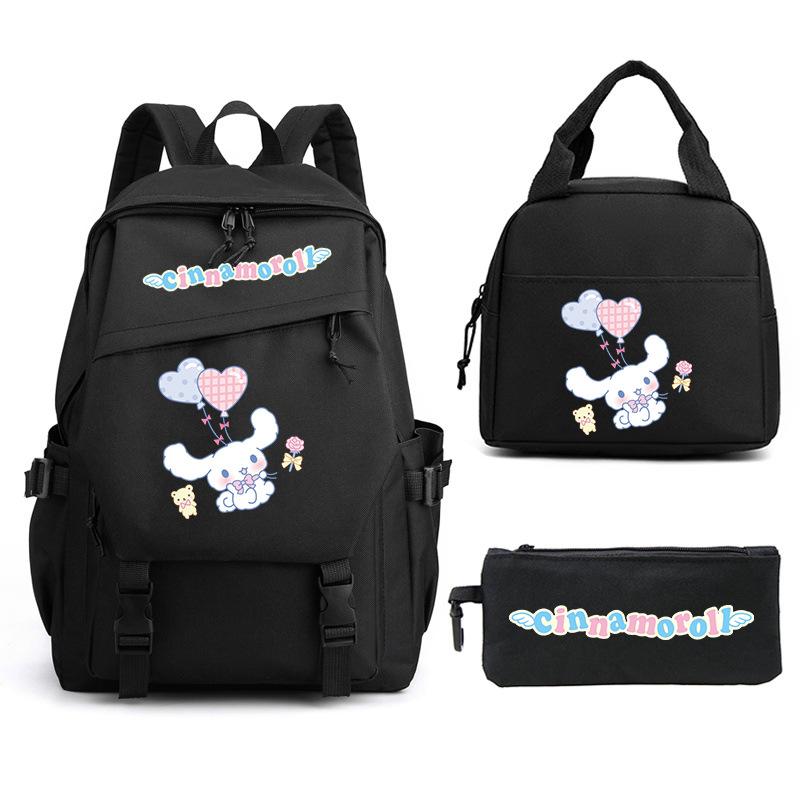 Cartoon Puppy Printed Schoolbag Set Backpack + Lunch Bag + Pencil Case Three-Piece Set