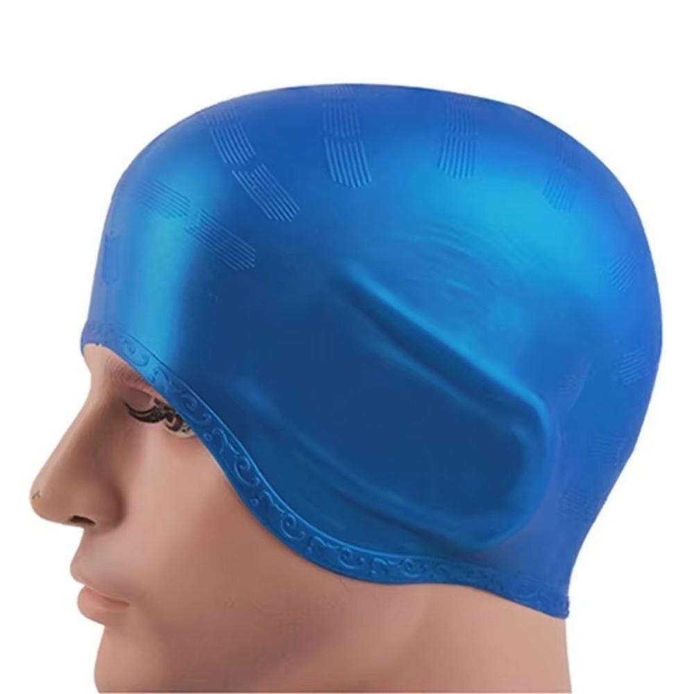 Ear Protection Silicone Swim Cap Ear Pockets Swim Hat Protect Long Hair Swimming Cap Boys