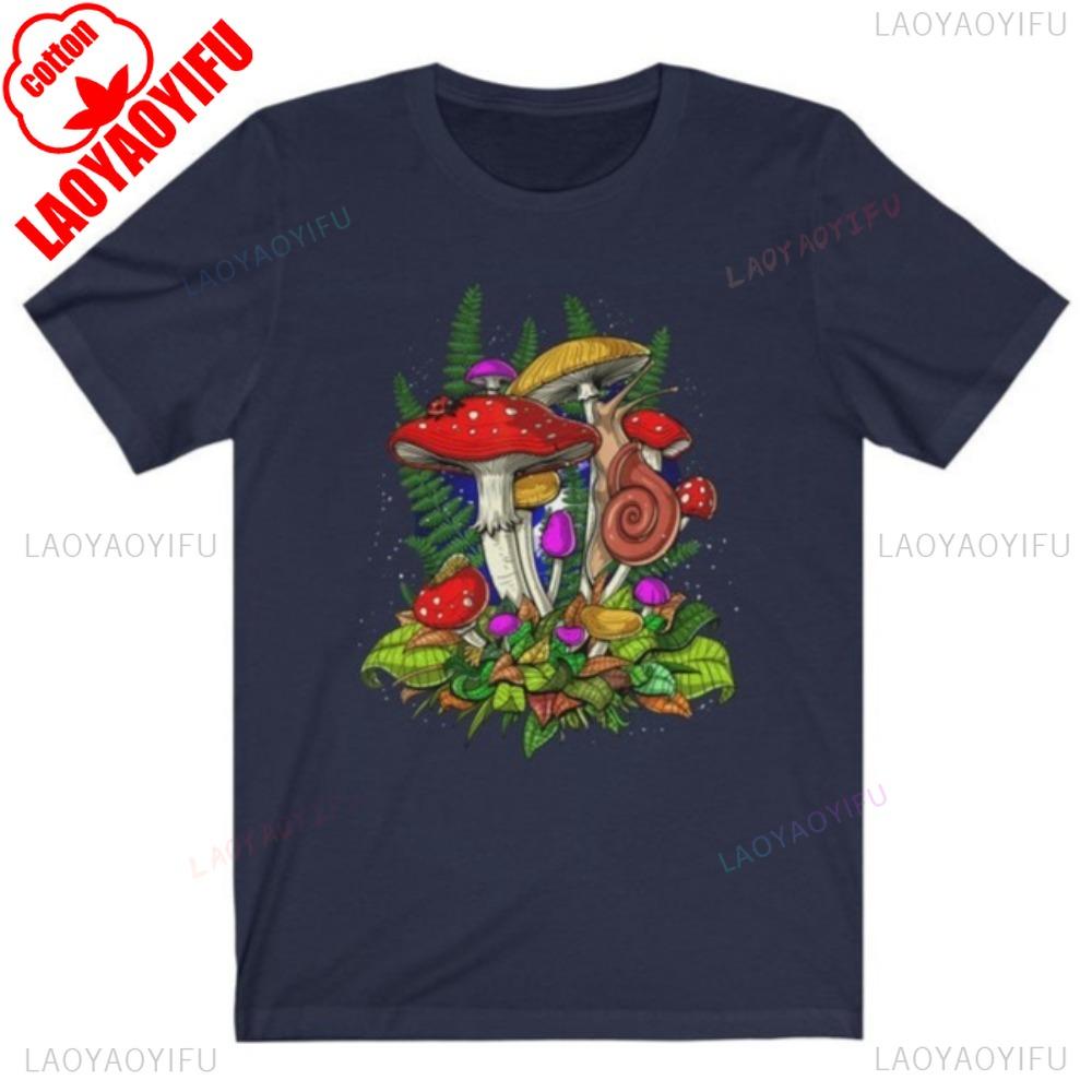 T-shirt Champignon Magique Nature Nouveauté Graphique Cadeau Tee Style Harajuku Y2K Hommes Femmes Mode Décontracté Col Rond Coton Manches Courtes