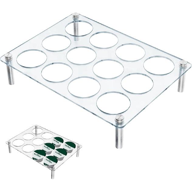 Coffee Pod Drawer Organizer, K Cup Drawer Holder Organizer, Clear Acrylic Coffee Pod Holder, K Cup Organizer Tray for Office and Kitchen (12 Holes)
